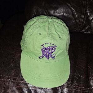 Vintage Polo Ralph Lauren Mens Neon Green Scribble Strapback Cap $30obo
